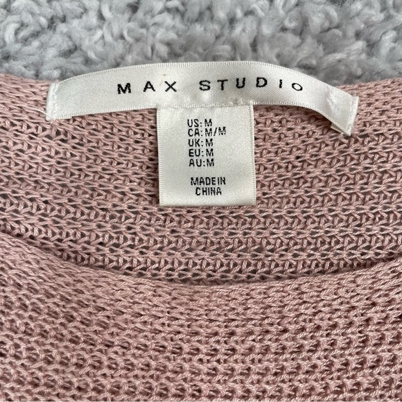 Max Studio Top Womens Medium Crochet Knit Layering Lightweight Breathable Chic - Picture 3 of 4